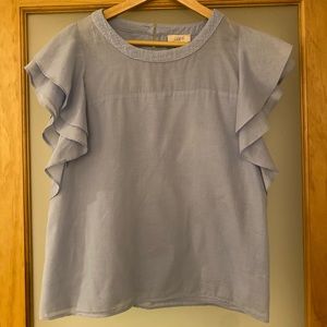 Light Blue Linen Top • Loft Outlet